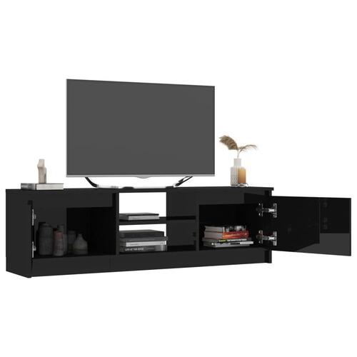 Tv-skab 120x30x35,5 cm konstrueret træ sort højglans
