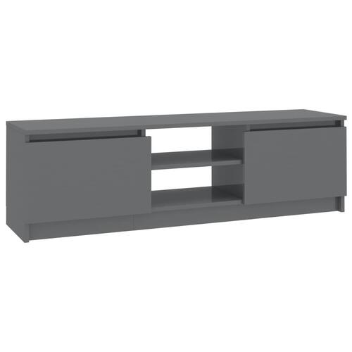 Tv-skab 120x30x35,5 cm konstrueret træ grå højglans