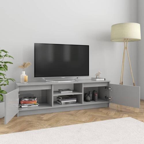 Tv-skab 120x30x35,5 cm konstrueret træ grå højglans