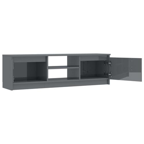 Tv-skab 120x30x35,5 cm konstrueret træ grå højglans
