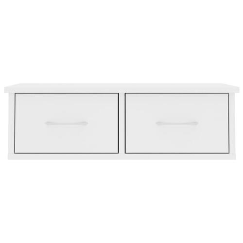 Væghængt skuffe 60x26x18,5 cm konstrueret træ hvid