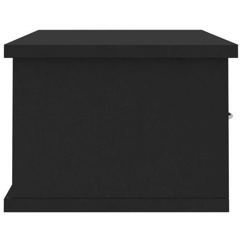 Væghængt skuffe 60x26x18,5 cm konstrueret træ sort