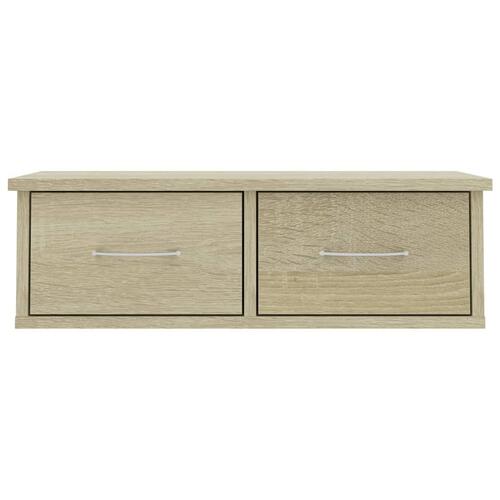 Væghængt skuffe 60x26x18,5 cm konstrueret træ sonoma-eg