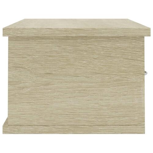 Væghængt skuffe 60x26x18,5 cm konstrueret træ sonoma-eg
