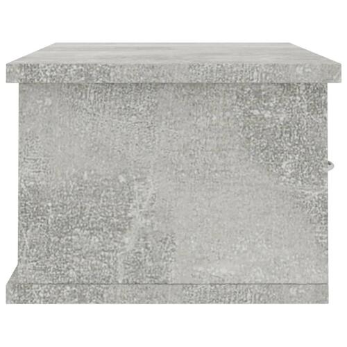 Væghængt skuffe 60x26x18,5 cm konstrueret træ betongrå