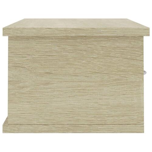 Vægskab med skuffer 60 x 26 x 18,5 cm spånplade hvid sonoma-eg