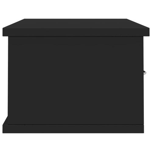 Væghængt skuffe 60x26x18,5 cm konstrueret træ sort højglans