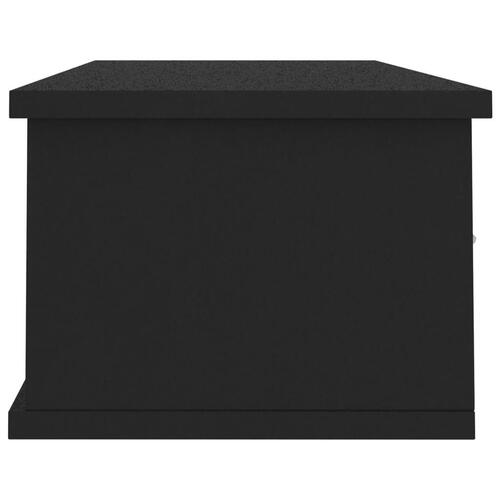 Vægskab med skuffer 88x26x18,5 cm konstrueret træ sort