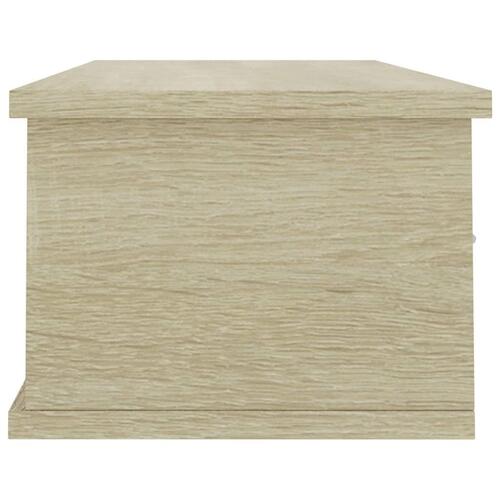 Vægskab med skuffer 90 x 26 x 18,5 cm spånplade hvid og sonoma-eg