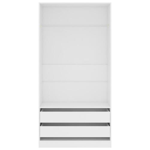 Klædeskab 100x50x200 cm konstrueret træ hvid