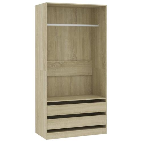 Klædeskab 100x50x200 cm konstrueret træ sonoma-eg