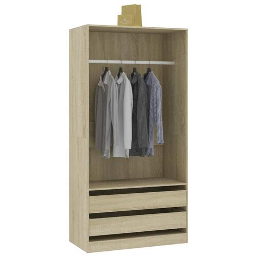 Klædeskab 100x50x200 cm konstrueret træ sonoma-eg