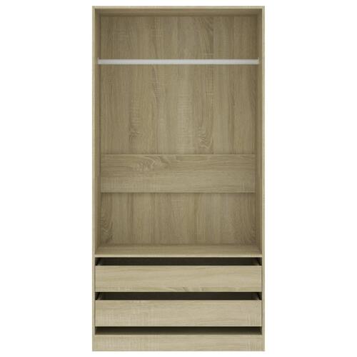 Klædeskab 100x50x200 cm konstrueret træ sonoma-eg