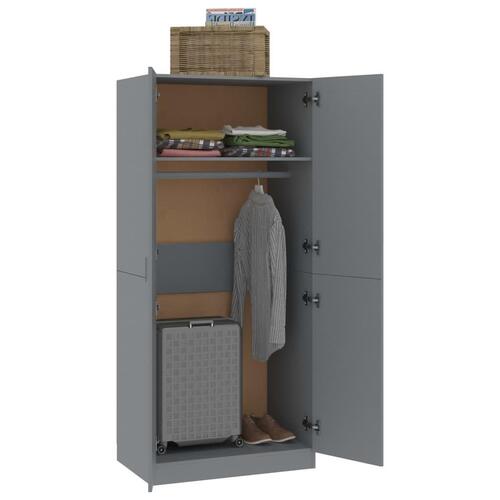 Klædeskab 80 x 52 x 180 cm spånplade grå
