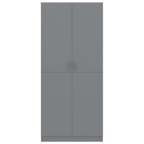 Klædeskab 80 x 52 x 180 cm spånplade grå