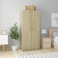 Klædeskab 80 x 52 x 180 cm spånplade sonoma-eg