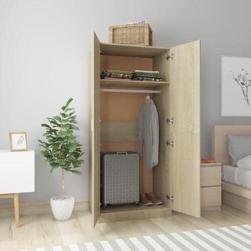 Klædeskab 80 x 52 x 180 cm spånplade sonoma-eg