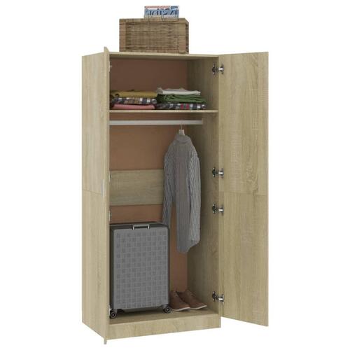 Klædeskab 80 x 52 x 180 cm spånplade sonoma-eg