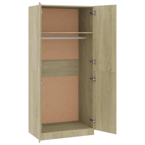 Klædeskab 80 x 52 x 180 cm spånplade sonoma-eg