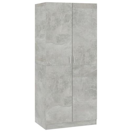 Klædeskab 80x52x180 cm konstrueret træ betongrå