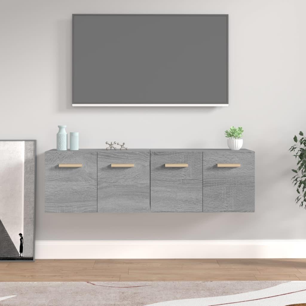 Vægskabe 2 stk. 60x36,5x35 cm konstrueret træ grå sonoma-eg
