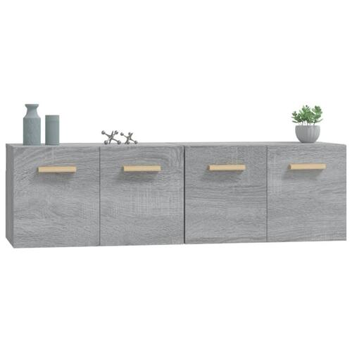 Vægskabe 2 stk. 60x36,5x35 cm konstrueret træ grå sonoma-eg