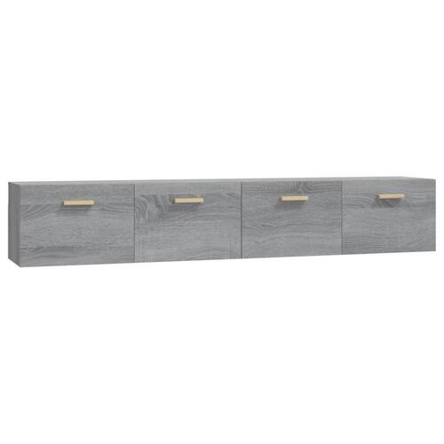 Vægskabe 2 stk. 100x36,5x35 cm konstrueret træ grå sonoma-eg