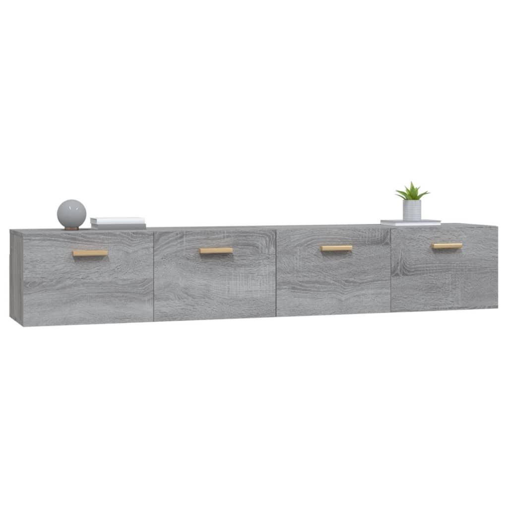 Vægskabe 2 stk. 100x36,5x35 cm konstrueret træ grå sonoma-eg