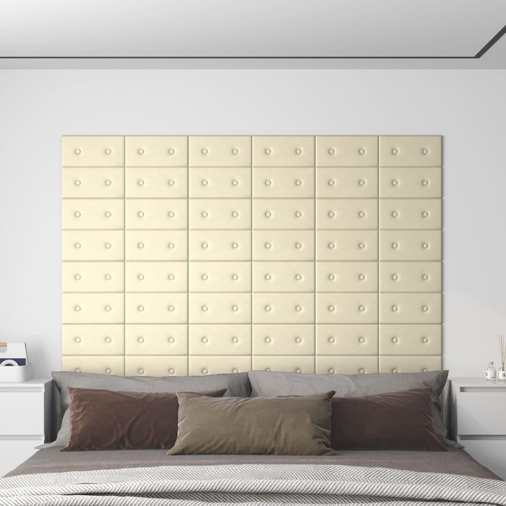 Vægpaneler 12 stk. 30x15 cm 0,54 m² kunstlæder cremefarvet