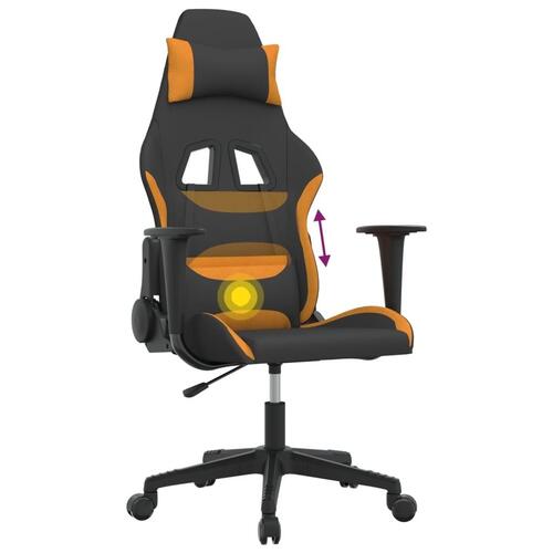 Gamingstol med massagefunktion stof sort og orange