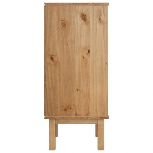 Kommode OTTA 45x39x90 cm massivt fyrretræ brun og grå