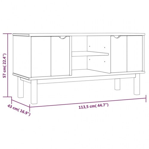 Tv-bord OTTA 113,5x43x57 cm i massivt fyrretræ - skandinavisk design
