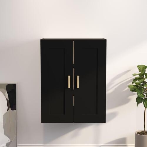 Vægskab 69,5x32,5x90 cm konstrueret træ sort
