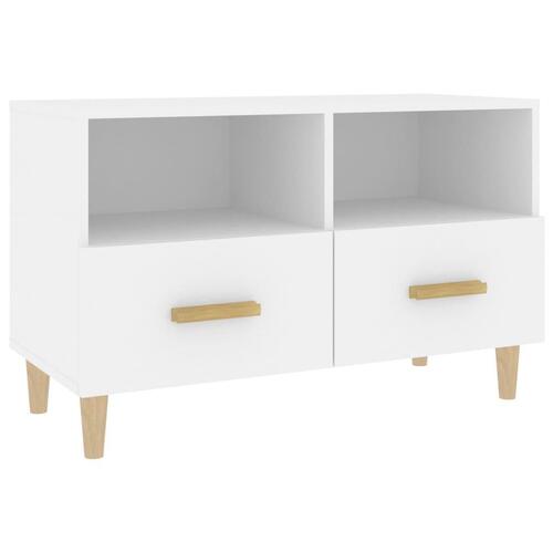 Tv-bord 80x36x50 cm konstrueret træ hvid