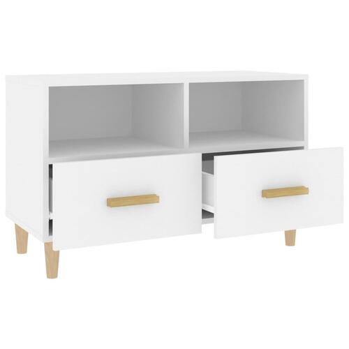 Tv-bord 80x36x50 cm konstrueret træ hvid