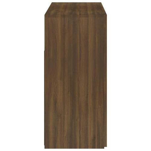 Skænk med LED-lys 115,5x30x75 cm brun egetræsfarve