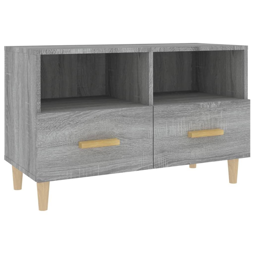 Tv-bord 80x36x50 cm konstrueret træ grå sonoma-eg