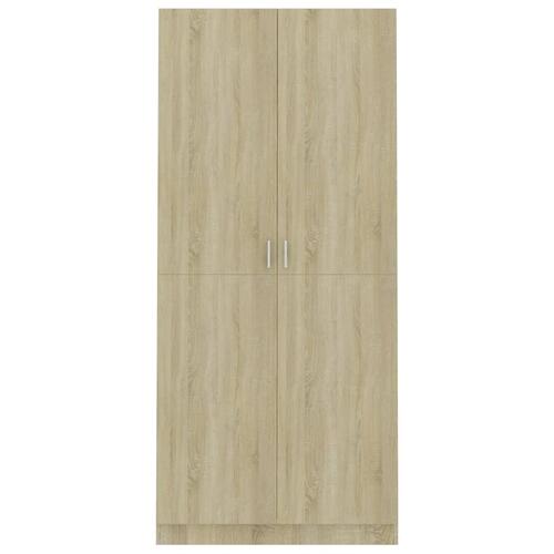 Klædeskab 90x52x200 cm konstrueret træ sonoma-eg