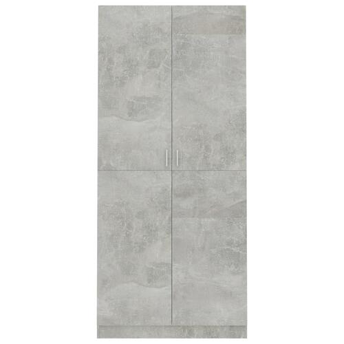 Klædeskab 90x52x200 cm konstrueret træ betongrå