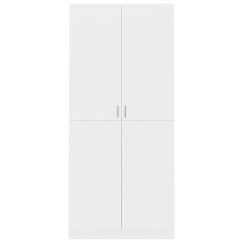 Klædeskab 90x52x200 cm konstrueret træ hvid højglans