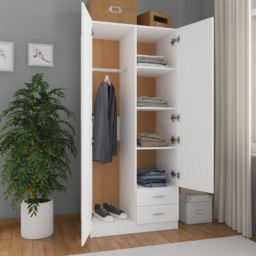 Klædeskab 80 x 52 x 180 cm spånplade hvid