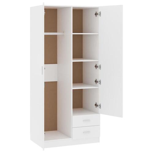Klædeskab 80 x 52 x 180 cm spånplade hvid