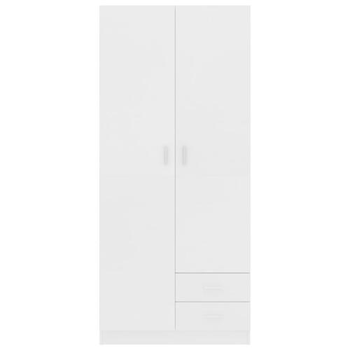 Klædeskab 80 x 52 x 180 cm spånplade hvid