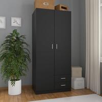Klædeskab 80 x 52 x 180 cm spånplade sort