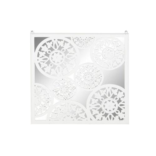 Vægdekoration Spejl Hvid Træ MDF (90 x 1,5 x 90 cm)