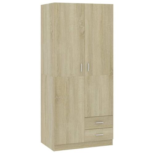 Klædeskab 80 x 52 x 180 cm spånplade sonoma-eg