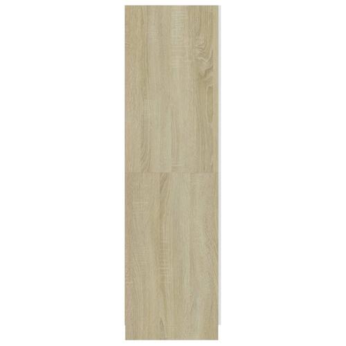 Klædeskab 80 x 52 x 180 cm spånplade hvid og sonoma-eg