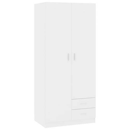 Klædeskab 80 x 52 x 180 cm spånplade hvid højglans