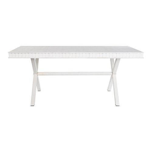 Spisebord Hvid Metal Mangotræ 180 x 90 x 76 cm