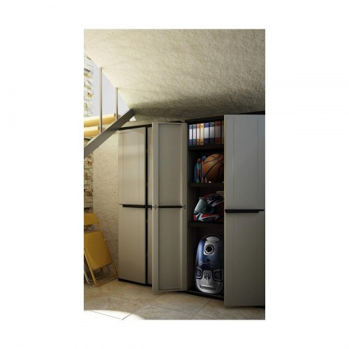 Terry Store-Age garderobeskab JLINE268, sort/grå, harpiks/plast, 68 × 37,5 × 163,5 cm